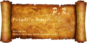 Polgár Kamil névjegykártya